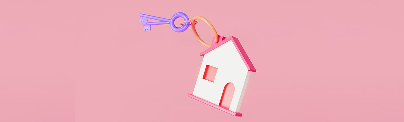 una llave con un llavero en forma de casa